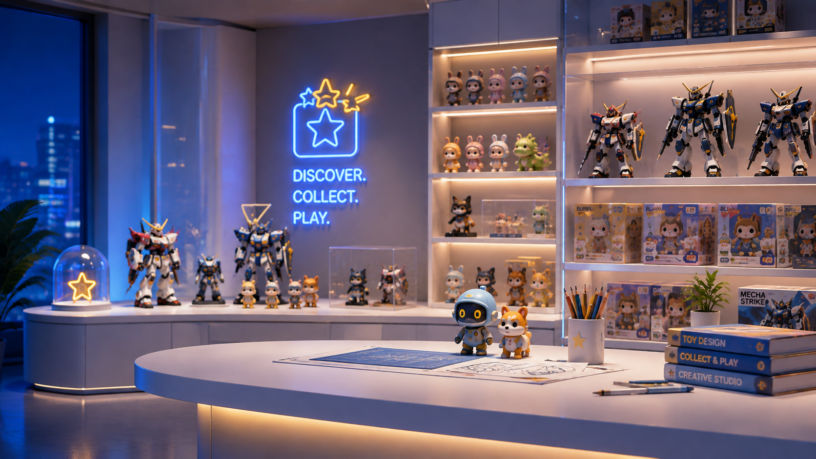 Leo's creative toy workspace